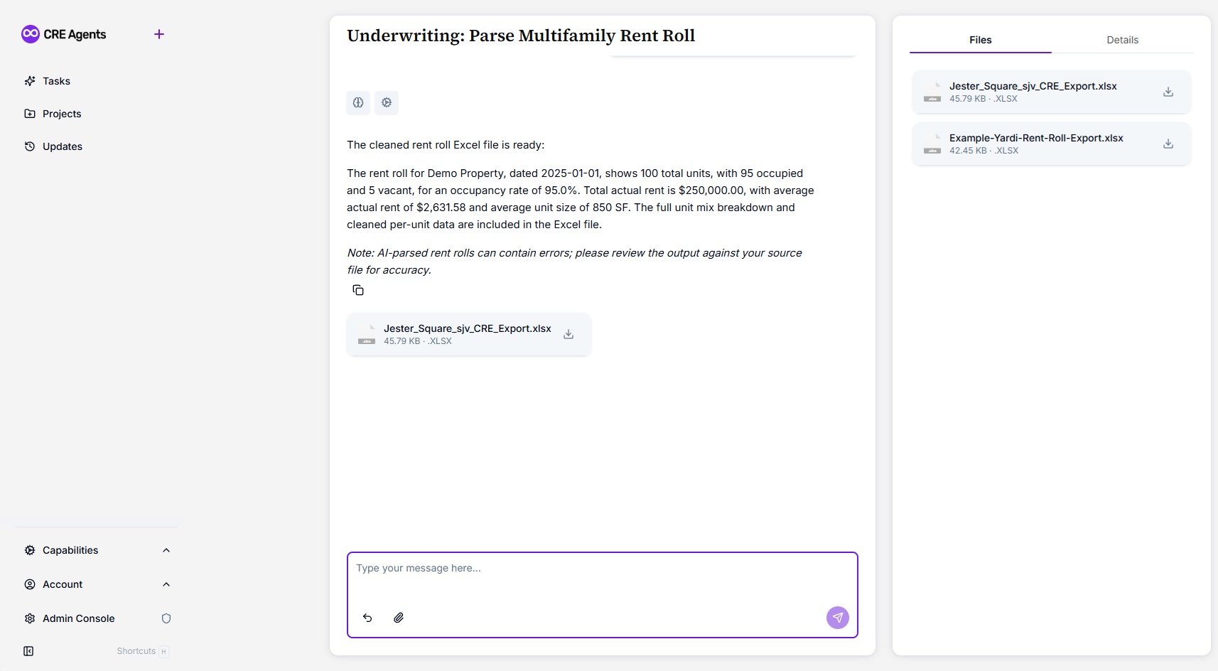 AI Task: Parse Any Rent Roll into a Clean, Model-Ready Excel File